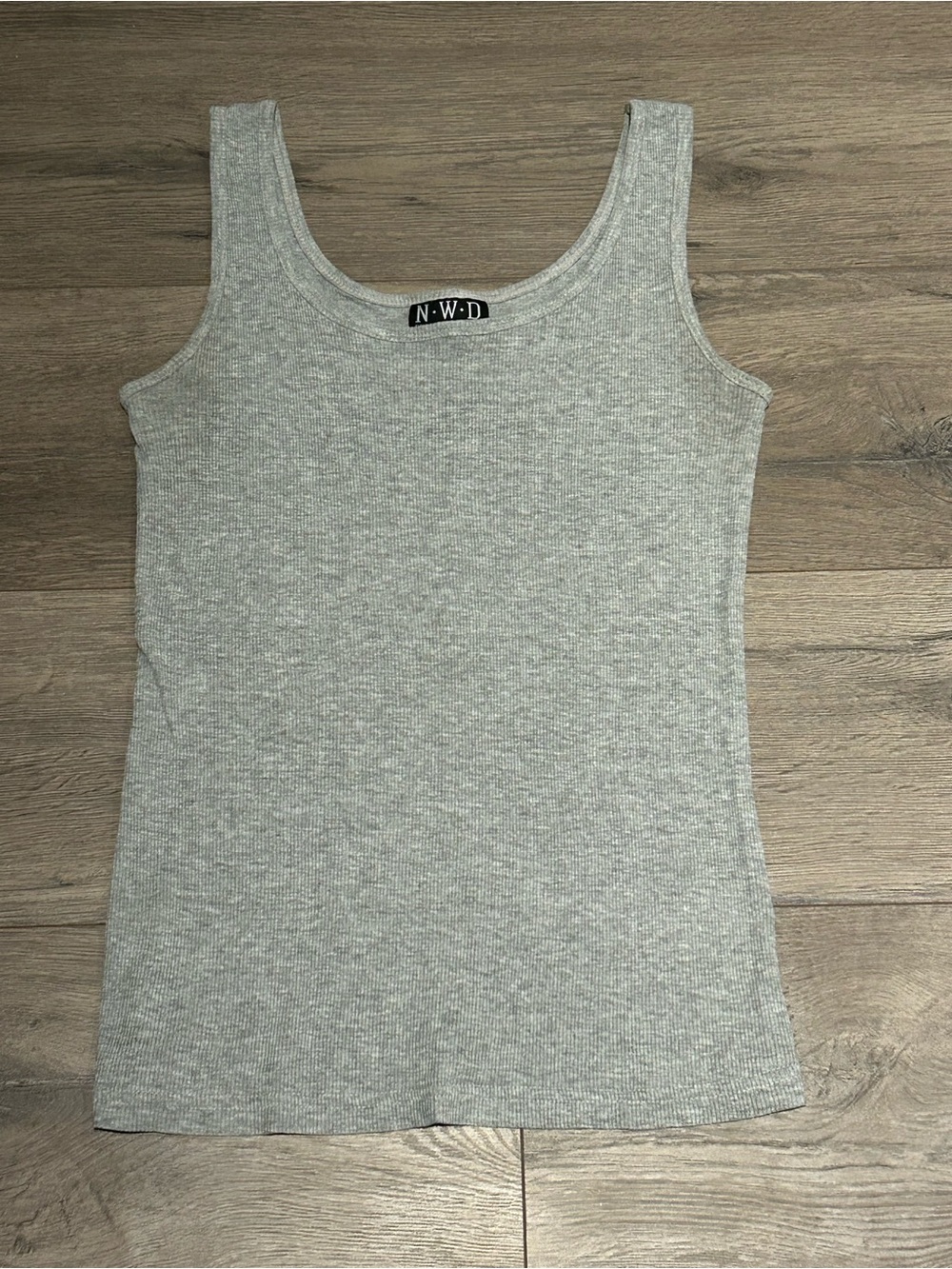 100% Cotton  NWD Women's Gray Ribbed Tank Top